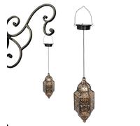 Lanterna solare, lanterna esterna,Torce solari con resistenza all'acqua esterna | Lampada da giardino marocchina in ferro art decorazione elegante appesa con gancio per fattoria, perg