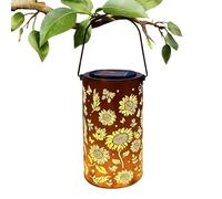 Lanterna solare - Metal Shell With Solar Panel and LED Lamp Beads | Sunflower Lantern | Waterproof Patio Decoration For Porch Balcony Tree Mothers Ladies Grandmothers