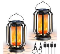 Lanterna solare per esterni sospesa, 2 lampade solari IP65, impermeabile con 3 temperature di colore, balcone, giardino, Halloween, decorazione per esterni, per terrazza, prato, cortile, campeggio