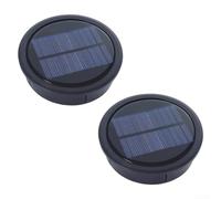 Lanterna solare resistente alle intemperie, ricambio superiore con luci a LED, sensore automatico per patio, giardino, decorazione, confezione da 2 (modello normale)