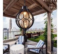 Lanterna sospesa retrò Lampadario a sfera rotonda Lampada da giardino esterna impermeabile Cornice Compatible with uva Luce Compatible with corridoio Balcone Villa Giardino Paesaggio,Lampadario