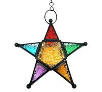 Lanterna stella marocchina in colorato - supporto a lume di tè appeso | Bellissimo ornamento di marocchino per decorazioni per la casa, design pressato che fornisce un'illuminazione
