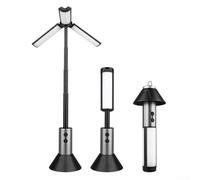 Lanterna telescopica da campeggio 3000MAh con 3 teste girevoli, proiettore LED dimmerabile, IPX4 impermeabile per attività all'aperto