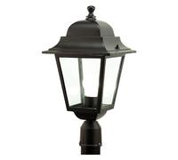 LANTERNA TESTA-PALO 'QUADRATA' 100 W - cm 41 x 21 x 6 nero