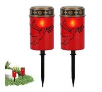 Lanterna tomba - Set da 2 pezzi da giardino - Asta LED impermeabile per la decorazione di giardino, cimitero, sentiero tombale, cortile e feste in casa