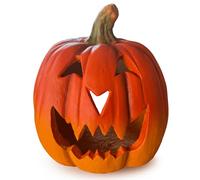 Lanterna XXL a forma di zucca come decorazione a LED per Halloween, 25 x 26 cm, grande lanterna in ceramica Jack-O, decorazione per esterni, decorazione di zucca per interni ed esterni