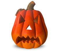 Lanterna XXL a forma di zucca come decorazione a LED per Halloween, 30 x 26 cm, grande lanterna in ceramica Jack-O, decorazione per esterni, decorazione di zucca per interni ed esterni