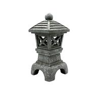 Lanterna Zen per Giardino Statua Pagoda Decorazione Esterno con Luce Solare