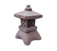 Lanterna Zen per Giardino Statua Pagoda Decorazione Esterno con Luce Solare