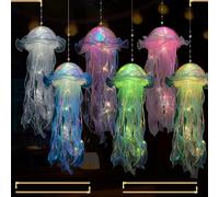 Lanterne a Forma di Medusa,6 Pezzi Lanterne Colori da Appendere a Sirena,Lampada a Forma di Lanterna a Forma di Medusa Portatile,Appeso Medusa Lanterna,Lanterna di Meduse LED