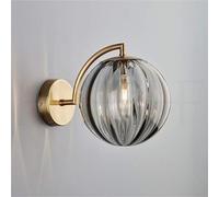 Lanterne a parete rotonde moderne da 5 W con paralume a sfera di vetro a strisce, lampade a parete per soggiorno, corridoio, studio, capezzale, corridoio, balcone, apparecchi di illuminazione da