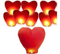 Lanterne celesti cinesi - Lanterne volanti in carta celesti che desiderano per un compleanno, matrimonio, matrimonio, compleanno, anniversario, monumenti, festa (rosso 20pcs)