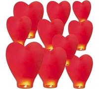 Lanterne cinesi bianche del cielo, confezione da 10, grandi lanterne di carta per matrimoni, compleanno, commemorazione, Natale (rosso)