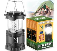 Lanterne da campeggio a LED Mata1 (nero, 2 pezzi), luci di emergenza per interruzioni di corrente, lampade pieghevoli alimentate a batteria a lunga durata per uso interno ed esterno
