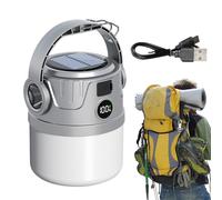Lanterne Da Campeggio Di Emergenza Solare Portatili - Lanterna Impermeabile Per Esterni Ricaricabili Con Pannello Solare Con Display Digitale Con USB Per Le Tempeste Di Outogeni Di Corrente