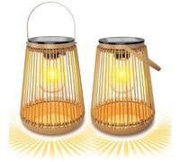 Lanterne da Esterno, KagoLing Luci Solari Esterno 2 Pezzi Luci Solari da Giardino IP65 Impermeabili, Interruttore Automatico, Decorazione per Giardino, Patio, Balcone, Terrazza, Feste