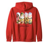 Lanterne da fienile Cornfield Whimsy Scene della natura Felpa con Cappuccio