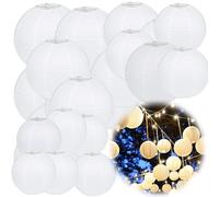 Lanterne di Carta 30 Pezzi Bianco Lanterna di Carta da Appendere Adatto per Matrimoni e Feste Festive(10 cm/15 cm/20 cm/25 cm/30 cm; 6 pezzi di Ogni Dimensione)