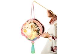 Lanterne di carta cinesi portatili - Lampada del festival del coniglietto fatto a mano, luce decorativa a LED | Accento di decorazione natalizia della lanterna artificiale, pezzo di illuminazione a