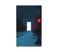 Lanterne gotiche lungo il sentiero innevato Copertura interruttore della luce decorativo singolo Toggle 1 Gang piastra da parete per cucina fattoria camera da letto bagno decorazione artistica