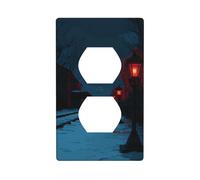 Lanterne gotiche lungo il sentiero innevato copertura interruttore luce copertura decorativa 1 banda piastra da parete per cucina stanza bagno dimensioni 7 x 11,4 cm