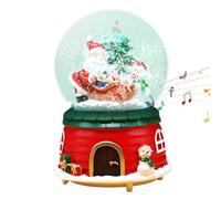 Lanterne natalizie con globo di neve, sfera di natalizia invernale - Casa musicale natalizia dipinta a mano - Carillon con luci a LED che cambiano colore, decorazioni per la casa, palle di neve per ra