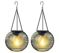 Lanterne Solari da Esterno 2 Pezzi Lampada Solare da Giardino in metallo IP65