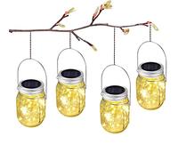 Lanterne Solari da Esterno, 4 Pezzi Lanterne da Esterno Lanterne Solari da Esterno 30 Led Impermeabile Luci Solari Esterno Giardino Interno Luminose per Terrazza Patio Festa