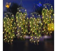 Lanterne Solari da Esterno, KagoLing Lanterna da Esterno, 4 Pezzi Piante rampicanti Artificiali per Natale, Feste, Matrimoni, Decorazioni Esterne in Giardini di Casa, Luci Solari da Esterno