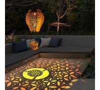 Lanterne solari per mongolfiera, in metallo, impermeabile, per esterni, con luci solari a LED, decorazione a energia solare (senza palo)
