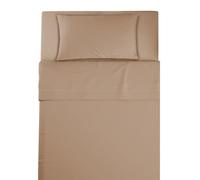 L'ANTICO ARCOLAIO - Completo Lenzuola Una Piazza e Mezza 100% Cotone Italiano, Set Anallergico e Antiacaro, Federe Cuscini Incluse, Qualità e Manifattura Made in Italy Certificata (Beige)