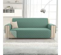 L'ANTICO ARCOLAIO - Copridivano 3 Posti Resistente ai Graffi e Antiscivolo, Reversibile in Microfibra Double Face Verde/Salvia