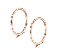 Lantine 16g Piercing Naso Septum Trago Daith Orecchino a Cerchio Incernierati 316L Acciaio Chirurgico Anello Per Piercing al Setto Labbro Cartilagine Orecchini Donna Uomo Oro Rosa 8mm