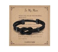 Lantine Braccialetti intrecciati da uomo, regolabili, in corda Milano, con nodo infinito, per figlio, uomo, marito, fratello, amore, braccialetto per compleanno e Natale, 18-34 cm, Nessuna pietra