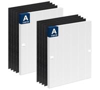 LANTINY 115115 Filtro di ricambio A per purificatore d'aria Winix PlasmaWave C535 5300 5300-2 6300 6300-2 P300 AM90 9000 C909 9800, 2 filtri HEPA A e 8 prefiltri