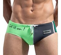 Lantra Besa Uomo Slip da Bagno Swim Swimming Briefs per Nuoto Estivo in Mare e Piscina CM (Tipo 1) - Grigio-Verde (Dimensione Cinese L)