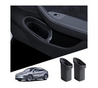 LANTU 2 pattumiere per porta auto Tesla Model 3/Y interno pattumiera tasca laterale contenitore morbido silicone Tesla Model 3/Y 2016-2026 Highland Juniper accessori (nero)