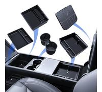 LANTU 5 Pz Accessori per Tesla Model 3 2024-2025 Organizer della Console Centrale, Vassoio in Silicone, Scatola di Conservazione per Bracciolo, Scatola Nascosta e Portabicchieri
