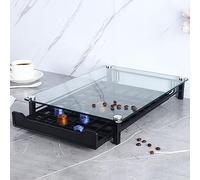 LANTUS Cassetto per capsule di caffè, dispenser di cialde di caffè, dimensioni: 41 x 29 x 7 cm, portacapsule di caffè in vetro trasparente trasparente