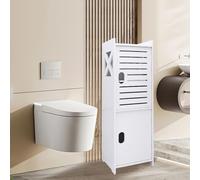 LANTUS Piccolo Mobile di Stoccaggio per Toilette, Supporto per Carta Igienica, Colonna, Armadio da Bagno, Armadietto, Scaffale Regolabile, 24 x 22 x 75 cm - Bianco