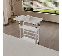 LANTUS Scrivania seduta in piedi per studiare lavoro camera da letto per lavoro a casa e computer, scrivania pieghevole, tavolo pieghevole da gioco, 60 x 40 x 90 cm, bianco