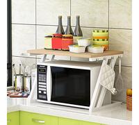 LANTUS Supporto estensibile per forno a microonde a carico pesante, supporto per scaffale per forno a microonde ad altezza regolabile-57 * 38 * 38 cm - Noce