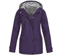 Lanunlly Giacca Antivento Donna Viaggio Giacca Antivento Impermeabile Traspirante Con Cappuccio Trench Antivento Giacche Leggero Con Tasche Montagna Cappotto Pioggia Per All'aperto Sport, porpora, L