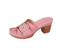 Lanunlly Sandali Donna Estive Eleganti Con Tacco Largo Zeppa Ciabatta Antiscivolo Sandalo Slip on Ciabatte Punta Aperta Confortevole Gomma Tomaia In Pelle Outdoor Camminata Casa Piscina