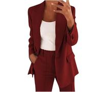 Lanunlly Tailleur Pantalone da Donna Pantaloni e Giacca Elegante Due Pezzi Tailleur Donna Tinta Unita Formale Tuta con Bottone Giacche da Abito Blazer Curvy per La Primavera e L’Estate