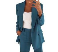 Lanunlly Tailleur Pantalone da Donna Pantaloni e Giacca Elegante Due Pezzi Tailleur Donna Tinta Unita Formale Tuta con Bottone Giacche da Abito Blazer Curvy per La Primavera e L’Estate