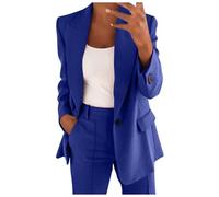 Lanunlly Tailleur Pantalone da Donna Pantaloni e Giacca Elegante Due Pezzi Tailleur Donna Tinta Unita Formale Tuta con Bottone Giacche da Abito Blazer Curvy per La Primavera e L’Estate