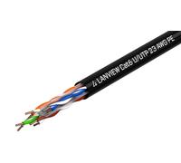 Lanview LVN122151 cavo di rete Nero 305 m Cat6 U/UTP [UTP] (Cat6 U-UTP Network Cable - 4x2xAWG23 PE black 305m Box - Outdoor - NEW