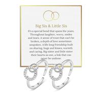 LANWLOSI 2 anelli per sorelle Big Sis Little Sis per sorelle in argento ad incastro 2 cerchi anelli per sorelle grandi e piccole, anello regolabile per sempre collegato R-ings regali di compleanno di