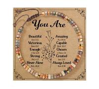 LANWLOSI Braccialetto ispiratore regalo per le donne braccialetti curativi in pietra naturale braccialetti motivazionali Life is Tough but so Are You Bracciale Get Well Soon Regali motivazionali per